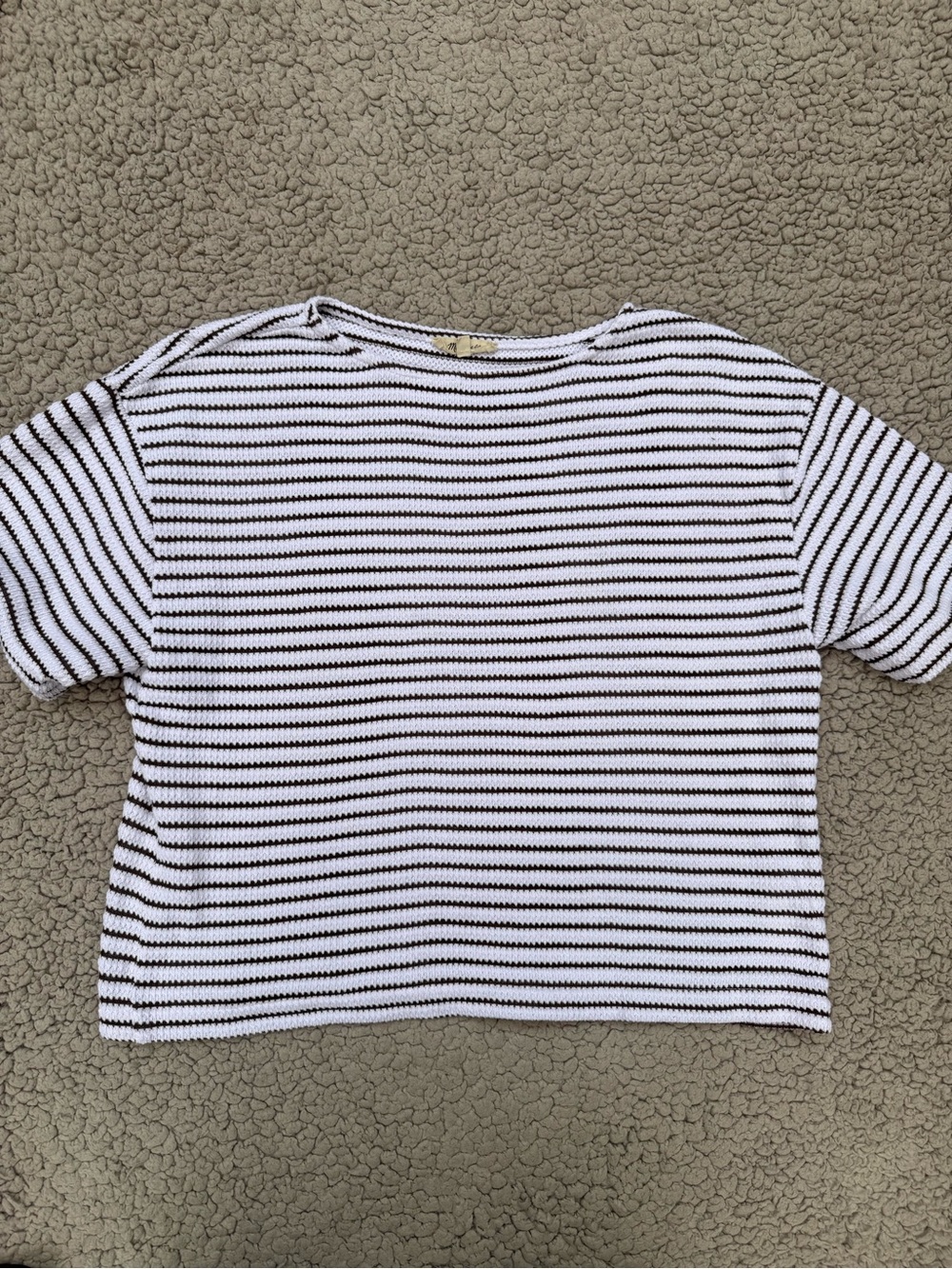 Madewell Striped Short-Sleeve Crewneck Tee - White/Black - Picture 4 of 6